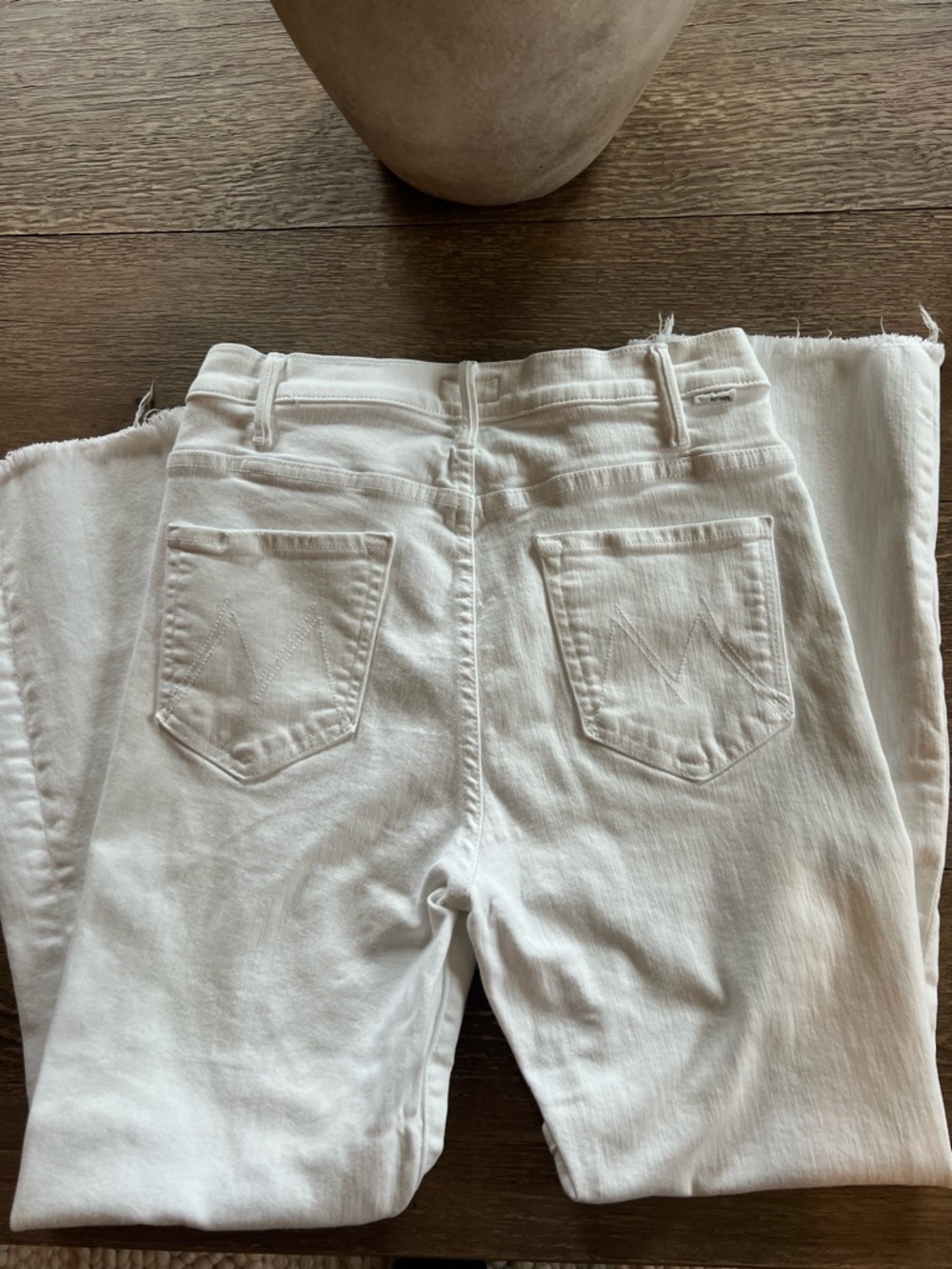 MOTHER White Hustler Ankle Fray Pants - Picture 6 of 8
